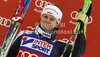 Third placed Viktoria Rebensburg of Germany celebrates her medal won in women giant slalom race of Audi FIS Alpine skiing World cup in Kranjska Gora, Slovenia. Traditional Golden fox trophy women giant slalom race of Audi FIS Alpine skiing World cup, which was scheduled to be run in Maribor, Slovenia, was moved to Kranjska Gora, Slovenia, due warm weather and lack of snow in Maribor, and was held in Kranjska Gora, Slovenia, on Saturday, 21st of January 2012.
