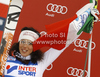 Second placed Federica Brignone of Italy celebrates her medal won in women giant slalom race of Audi FIS Alpine skiing World cup in Kranjska Gora, Slovenia. Traditional Golden fox trophy women giant slalom race of Audi FIS Alpine skiing World cup, which was scheduled to be run in Maribor, Slovenia, was moved to Kranjska Gora, Slovenia, due warm weather and lack of snow in Maribor, and was held in Kranjska Gora, Slovenia, on Saturday, 21st of January 2012.
