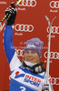 Winner Tessa Worley of France celebrates her medal won in women giant slalom race of Audi FIS Alpine skiing World cup in Kranjska Gora, Slovenia. Traditional Golden fox trophy women giant slalom race of Audi FIS Alpine skiing World cup, which was scheduled to be run in Maribor, Slovenia, was moved to Kranjska Gora, Slovenia, due warm weather and lack of snow in Maribor, and was held in Kranjska Gora, Slovenia, on Saturday, 21st of January 2012.
