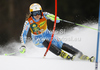 Therese Borssen of Sweden skiing in first run of women slalom race of Audi FIS Alpine skiing World cup in Kranjska Gora, Slovenia. Traditional Golden fox trophy women slalom race of Audi FIS Alpine skiing World cup, which was scheduled to be run in Maribor, Slovenia, was moved to Kranjska Gora, Slovenia, due warm weather and lack of snow in Maribor, and was held in Kranjska Gora, Slovenia, on Sunday, 22nd of January 2012.
