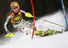 Lena Duerr of Germany skiing in first run of women slalom race of Audi FIS Alpine skiing World cup in Kranjska Gora, Slovenia. Traditional Golden fox trophy women slalom race of Audi FIS Alpine skiing World cup, which was scheduled to be run in Maribor, Slovenia, was moved to Kranjska Gora, Slovenia, due warm weather and lack of snow in Maribor, and was held in Kranjska Gora, Slovenia, on Sunday, 22nd of January 2012.
