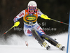 Anne-Sophie Barthet of France skiing in first run of women slalom race of Audi FIS Alpine skiing World cup in Kranjska Gora, Slovenia. Traditional Golden fox trophy women slalom race of Audi FIS Alpine skiing World cup, which was scheduled to be run in Maribor, Slovenia, was moved to Kranjska Gora, Slovenia, due warm weather and lack of snow in Maribor, and was held in Kranjska Gora, Slovenia, on Sunday, 22nd of January 2012.
