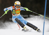 Anna Swenn-Larsson of Sweden skiing in first run of women slalom race of Audi FIS Alpine skiing World cup in Kranjska Gora, Slovenia. Traditional Golden fox trophy women slalom race of Audi FIS Alpine skiing World cup, which was scheduled to be run in Maribor, Slovenia, was moved to Kranjska Gora, Slovenia, due warm weather and lack of snow in Maribor, and was held in Kranjska Gora, Slovenia, on Sunday, 22nd of January 2012.
