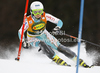 Merle Soppela of Finland skiing in first run of women slalom race of Audi FIS Alpine skiing World cup in Kranjska Gora, Slovenia. Traditional Golden fox trophy women slalom race of Audi FIS Alpine skiing World cup, which was scheduled to be run in Maribor, Slovenia, was moved to Kranjska Gora, Slovenia, due warm weather and lack of snow in Maribor, and was held in Kranjska Gora, Slovenia, on Sunday, 22nd of January 2012.
