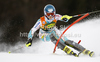 Sanni Leinonen of Finland skiing in first run of women slalom race of Audi FIS Alpine skiing World cup in Kranjska Gora, Slovenia. Traditional Golden fox trophy women slalom race of Audi FIS Alpine skiing World cup, which was scheduled to be run in Maribor, Slovenia, was moved to Kranjska Gora, Slovenia, due warm weather and lack of snow in Maribor, and was held in Kranjska Gora, Slovenia, on Sunday, 22nd of January 2012.
