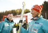 Second placed Tanja Poutiainen of Finland after women slalom race of Audi FIS Alpine skiing World cup in Kranjska Gora, Slovenia. Traditional Golden fox trophy women slalom race of Audi FIS Alpine skiing World cup, which was scheduled to be run in Maribor, Slovenia, was moved to Kranjska Gora, Slovenia, due warm weather and lack of snow in Maribor, and was held in Kranjska Gora, Slovenia, on Sunday, 22nd of January 2012.
