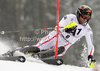 Mario Matt of Austria skiing in the first run of the Men Slalom race of Audi FIS alpine skiing World Cup in Kitzbuhel, Austria. Men Slalom race of Men Audi FIS Alpine skiing World Cup 2011 / 2012, was held on Sunday, 22nd of Januar 2012, on Ganslernhang course in Kitzbuhel, Austria.
