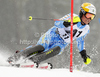 Mattias Hargin of Sweden skiing in the first run of the Men Slalom race of Audi FIS alpine skiing World Cup in Kitzbuhel, Austria. Men Slalom race of Men Audi FIS Alpine skiing World Cup 2011 / 2012, was held on Sunday, 22nd of Januar 2012, on Ganslernhang course in Kitzbuhel, Austria.
