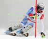 Silvan Zurbriggen of Switzerland skiing in the first run of the Men Slalom race of Audi FIS alpine skiing World Cup in Kitzbuhel, Austria. Men Slalom race of Men Audi FIS Alpine skiing World Cup 2011 / 2012, was held on Sunday, 22nd of Januar 2012, on Ganslernhang course in Kitzbuhel, Austria.
