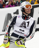 Fritz Dopfer of Germany reacts in the finish of the second run of the Men Slalom race of Audi FIS alpine skiing World Cup in Kitzbuhel, Austria. Men Slalom race of Men Audi FIS Alpine skiing World Cup 2011 / 2012, was held on Sunday, 22nd of Januar 2012, on Ganslernhang course in Kitzbuhel, Austria.
