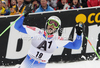 Steve Missillier of France reacts in the finish of the second run of the Men Slalom race of Audi FIS alpine skiing World Cup in Kitzbuhel, Austria. Men Slalom race of Men Audi FIS Alpine skiing World Cup 2011 / 2012, was held on Sunday, 22nd of Januar 2012, on Ganslernhang course in Kitzbuhel, Austria.

