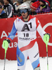 Silvan Zurbriggen of Switzerland reacts in the finish of the second run of the Men Slalom race of Audi FIS alpine skiing World Cup in Kitzbuhel, Austria. Men Slalom race of Men Audi FIS Alpine skiing World Cup 2011 / 2012, was held on Sunday, 22nd of Januar 2012, on Ganslernhang course in Kitzbuhel, Austria.
