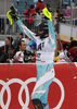 Andreas Romar of Finland reacts in the finish of the second run of the Men Slalom race of Audi FIS alpine skiing World Cup in Kitzbuhel, Austria. Men Slalom race of Men Audi FIS Alpine skiing World Cup 2011 / 2012, was held on Sunday, 22nd of Januar 2012, on Ganslernhang course in Kitzbuhel, Austria.

