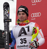 Second placed Beat Feuz of Switzerland celebrates his medal won in the Men Combination race of Audi FIS alpine skiing World Cup in Kitzbuhel, Austria. Men Combination race of Men Audi FIS Alpine skiing World Cup 2011 / 2012, was held on Sunday, 22nd of Januar 2012, on Ganslernhang course in Kitzbuhel, Austria.

