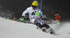 Marcel Hirscher of Austria skiing in first run of men slalom race of Audi FIS Alpine skiing World cup in Schladming, Austria. Traditional The Nightrace, men slalom race of Audi FIS Alpine skiing World cup, was held in Schladming, Austria, on Tuesday, 24th of January 2012.
