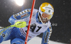 Andre Myhrer of Sweden skiing in first run of men slalom race of Audi FIS Alpine skiing World cup in Schladming, Austria. Traditional The Nightrace, men slalom race of Audi FIS Alpine skiing World cup, was held in Schladming, Austria, on Tuesday, 24th of January 2012.
