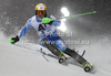 Jens Byggmark of Sweden skiing in first run of men slalom race of Audi FIS Alpine skiing World cup in Schladming, Austria. Traditional The Nightrace, men slalom race of Audi FIS Alpine skiing World cup, was held in Schladming, Austria, on Tuesday, 24th of January 2012.
