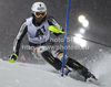 Fritz Dopfer of Germany skiing in first run of men slalom race of Audi FIS Alpine skiing World cup in Schladming, Austria. Traditional The Nightrace, men slalom race of Audi FIS Alpine skiing World cup, was held in Schladming, Austria, on Tuesday, 24th of January 2012.
