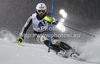 Fritz Dopfer of Germany skiing in first run of men slalom race of Audi FIS Alpine skiing World cup in Schladming, Austria. Traditional The Nightrace, men slalom race of Audi FIS Alpine skiing World cup, was held in Schladming, Austria, on Tuesday, 24th of January 2012.

