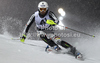 Fritz Dopfer of Germany skiing in first run of men slalom race of Audi FIS Alpine skiing World cup in Schladming, Austria. Traditional The Nightrace, men slalom race of Audi FIS Alpine skiing World cup, was held in Schladming, Austria, on Tuesday, 24th of January 2012.
