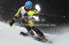 Michael Janyk of Canada skiing in first run of men slalom race of Audi FIS Alpine skiing World cup in Schladming, Austria. Traditional The Nightrace, men slalom race of Audi FIS Alpine skiing World cup, was held in Schladming, Austria, on Tuesday, 24th of January 2012.
