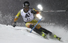 Paul Stutz of Canada skiing in first run of men slalom race of Audi FIS Alpine skiing World cup in Schladming, Austria. Traditional The Nightrace, men slalom race of Audi FIS Alpine skiing World cup, was held in Schladming, Austria, on Tuesday, 24th of January 2012.

