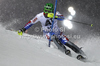 Thomas Mermillod Blondin of France skiing in first run of men slalom race of Audi FIS Alpine skiing World cup in Schladming, Austria. Traditional The Nightrace, men slalom race of Audi FIS Alpine skiing World cup, was held in Schladming, Austria, on Tuesday, 24th of January 2012.
