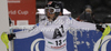 Second placed Stefano Gross of Italy reacts in finish of second run of men slalom race of Audi FIS Alpine skiing World cup in Schladming, Austria. Traditional The Nightrace, men slalom race of Audi FIS Alpine skiing World cup, was held in Schladming, Austria, on Tuesday, 24th of January 2012.
