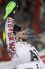 Winner Marcel Hirscher of Austria reacts in finish of second run of men slalom race of Audi FIS Alpine skiing World cup in Schladming, Austria. Traditional The Nightrace, men slalom race of Audi FIS Alpine skiing World cup, was held in Schladming, Austria, on Tuesday, 24th of January 2012.
