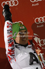 Winner Marcel Hirscher of Austria celebrates his medal won in men slalom race of Audi FIS Alpine skiing World cup in Schladming, Austria. Traditional The Nightrace, men slalom race of Audi FIS Alpine skiing World cup, was held in Schladming, Austria, on Tuesday, 24th of January 2012.
