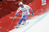David Poisson of France skiing in training run for men downhill race of Audi FIS Alpine skiing World cup in Garmisch-Partenkirchen, Germany. Training for men downhill race of Audi FIS Alpine skiing World cup, was held in Garmisch-Partenkirchen, Germany, on Friday, 27th of January 2012.

