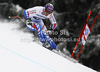 Adrien Theaux of France skiing in men downhill race of Audi FIS Alpine skiing World cup in Garmisch-Partenkirchen, Germany. Men downhill race of Audi FIS Alpine skiing World cup, was held in Garmisch-Partenkirchen, Germany, on Saturday, 28th of January 2012.
