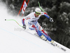 Joham Clarey of France skiing in men downhill race of Audi FIS Alpine skiing World cup in Garmisch-Partenkirchen, Germany. Men downhill race of Audi FIS Alpine skiing World cup, was held in Garmisch-Partenkirchen, Germany, on Saturday, 28th of January 2012.
