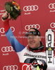 Winner Didier Cuche of Switzerland celebrates his medal won in men downhill race of Audi FIS Alpine skiing World cup in Garmisch-Partenkirchen, Germany. Men downhill race of Audi FIS Alpine skiing World cup, was held in Garmisch-Partenkirchen, Germany, on Saturday, 28th of January 2012.
