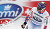 Theaux Adrien of France reacts in finish of men downhill race of Audi FIS Alpine skiing World cup in Garmisch-Partenkirchen, Germany. Men downhill race of Audi FIS Alpine skiing World cup, was held in Garmisch-Partenkirchen, Germany, on Saturday, 28th of January 2012.
