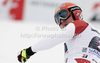Cuche Didier of Switzerland reacts in finish of men downhill race of Audi FIS Alpine skiing World cup in Garmisch-Partenkirchen, Germany. Men downhill race of Audi FIS Alpine skiing World cup, was held in Garmisch-Partenkirchen, Germany, on Saturday, 28th of January 2012.
