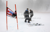 Chief of men FIS alpine skiing World cup, Gunther Hujara (L) and assistant referee Helmut Schmalz discussing course conditions before start of men super-g race of Audi FIS Alpine skiing World cup in Garmisch-Partenkirchen, Germany, which was canceled due too much of fog on course. Men super-g race of Audi FIS Alpine skiing World cup, was planed to be held in Garmisch-Partenkirchen, Germany, on Sunday, 29th of January 2012.
