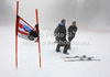 Chief of men FIS alpine skiing World cup, Gunther Hujara (L) and assistant referee Helmut Schmalz discussing course conditions before start of men super-g race of Audi FIS Alpine skiing World cup in Garmisch-Partenkirchen, Germany, which was canceled due too much of fog on course. Men super-g race of Audi FIS Alpine skiing World cup, was planed to be held in Garmisch-Partenkirchen, Germany, on Sunday, 29th of January 2012.

