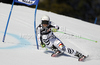 Viktoria Rebensburg of Germany skiing in first run of women giant slalom race of Audi FIS Alpine skiing World cup in Ofterschwang, Germany. Women giant slalom race of Audi FIS Alpine skiing World cup, which replaced canceled race of Soldeau, Andora, was held in Ofterschwang, Germany, on Friday, 2nd of March 2012.
