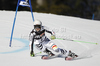 Viktoria Rebensburg of Germany skiing in first run of women giant slalom race of Audi FIS Alpine skiing World cup in Ofterschwang, Germany. Women giant slalom race of Audi FIS Alpine skiing World cup, which replaced canceled race of Soldeau, Andora, was held in Ofterschwang, Germany, on Friday, 2nd of March 2012.
