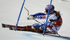 Tessa Worley of France skiing in first run of women giant slalom race of Audi FIS Alpine skiing World cup in Ofterschwang, Germany. Women giant slalom race of Audi FIS Alpine skiing World cup, which replaced canceled race of Soldeau, Andora, was held in Ofterschwang, Germany, on Friday, 2nd of March 2012.
