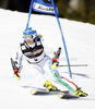 Denise Karbon of Italy skiing in first run of women giant slalom race of Audi FIS Alpine skiing World cup in Ofterschwang, Germany. Women giant slalom race of Audi FIS Alpine skiing World cup, which replaced canceled race of Soldeau, Andora, was held in Ofterschwang, Germany, on Friday, 2nd of March 2012.
