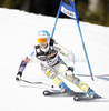 Julia Mancuso of USA skiing in first run of women giant slalom race of Audi FIS Alpine skiing World cup in Ofterschwang, Germany. Women giant slalom race of Audi FIS Alpine skiing World cup, which replaced canceled race of Soldeau, Andora, was held in Ofterschwang, Germany, on Friday, 2nd of March 2012.
