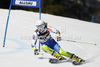 Ana Drev of Slovenia skiing in first run of women giant slalom race of Audi FIS Alpine skiing World cup in Ofterschwang, Germany. Women giant slalom race of Audi FIS Alpine skiing World cup, which replaced canceled race of Soldeau, Andora, was held in Ofterschwang, Germany, on Friday, 2nd of March 2012.

