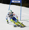Mateja Robnik of Slovenia skiing in first run of women giant slalom race of Audi FIS Alpine skiing World cup in Ofterschwang, Germany. Women giant slalom race of Audi FIS Alpine skiing World cup, which replaced canceled race of Soldeau, Andora, was held in Ofterschwang, Germany, on Friday, 2nd of March 2012.
