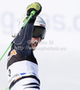 Winner Viktoria Rebensburg of Germany reacts in finish of second run of women giant slalom race of Audi FIS Alpine skiing World cup in Ofterschwang, Germany. Women giant slalom race of Audi FIS Alpine skiing World cup, which replaced canceled race of Soldeau, Andora, was held in Ofterschwang, Germany, on Friday, 2nd of March 2012.
