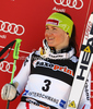 Third placed Elisabeth Goergl of Austria celebrates her medal won in women giant slalom race of Audi FIS Alpine skiing World cup in Ofterschwang, Germany. Women giant slalom race of Audi FIS Alpine skiing World cup, which replaced canceled race of Soldeau, Andora, was held in Ofterschwang, Germany, on Friday, 2nd of March 2012.
