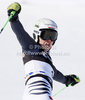 Winner Viktoria Rebensburg of Germany reacts in finish of second run of women giant slalom race of Audi FIS Alpine skiing World cup in Ofterschwang, Germany. Women giant slalom race of Audi FIS Alpine skiing World cup, which replaced canceled race of Soldeau, Andora, was held in Ofterschwang, Germany, on Friday, 2nd of March 2012.
