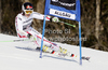 Elisabeth Goergl of Austria skiing in first run of women giant slalom race of Audi FIS Alpine skiing World cup in Ofterschwang, Germany. Women giant slalom race of Audi FIS Alpine skiing World cup was held in Ofterschwang, Germany, on Saturday, 3rd of March 2012.

