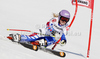 Tessa Worley of France skiing in first run of women giant slalom race of Audi FIS Alpine skiing World cup in Ofterschwang, Germany. Women giant slalom race of Audi FIS Alpine skiing World cup was held in Ofterschwang, Germany, on Saturday, 3rd of March 2012.
